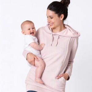 Seraphine Blush Pink Maternity & Nursing Hoodie Small